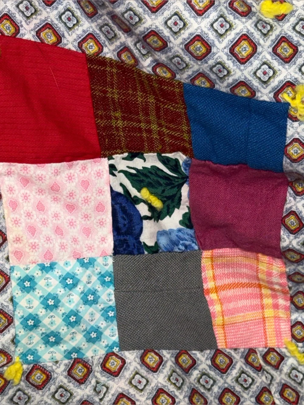 Handmade Multicolor Patchwork Quilt Throw Cozy Living Accent 85